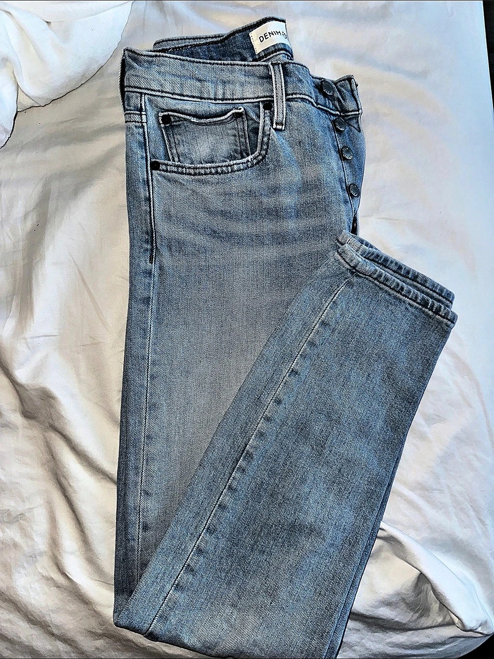 Denim Forum The Yoko High Rise Slim Jeans Waist 28 Blue